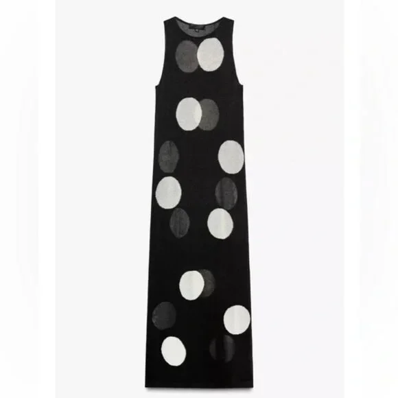 ZARA DOTTED KNIT MAXI DRESS